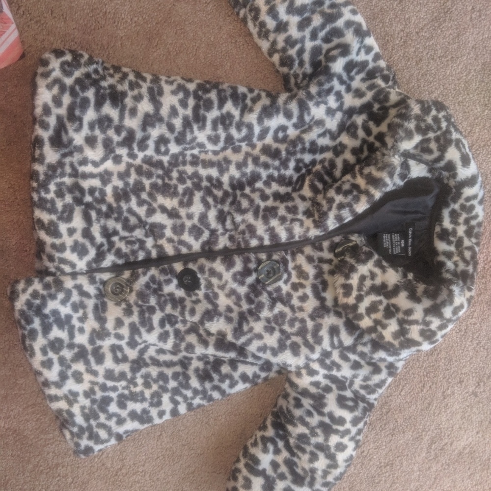 Calvin Klein leopard fur coat